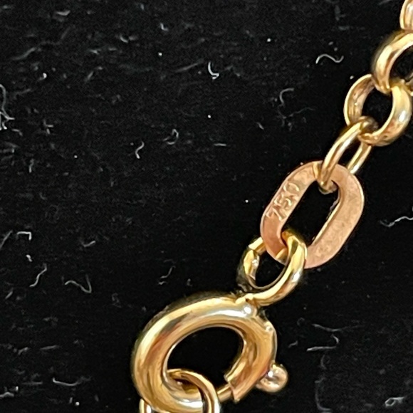 authentic pink edison pearl with 18k solid gold chain 7.59 grams - Picture 5 of 9